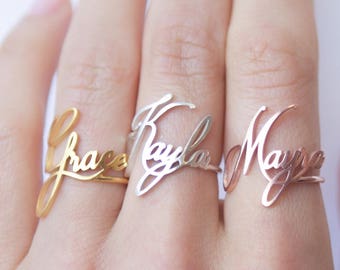 Custom Name Ring • Children Name Ring • Sterling Silver Ring • Personalized Gift • Gift for Her • Baby Girl Ring • Mother's Gift • RM02F18