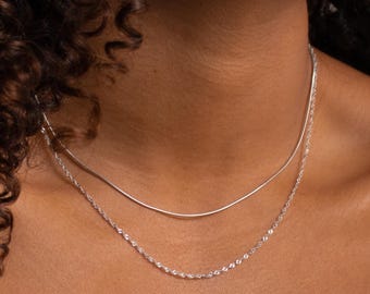 Duo Twist Chain Necklace by Caitlyn Minimalist • Double Layered Necklace Set for Everyday Wear • Minimalist Jewelry • Gift for Her • NR066