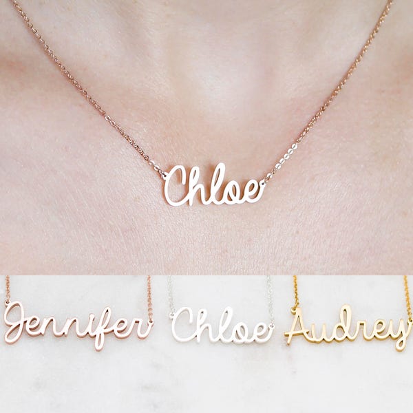 Custom Name Necklace • Children Necklace • Sterling Silver Necklace • Baby Shower Gift • Bridesmaid Gift • Mom Gift • NH02F52