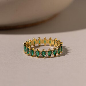 Custom Marquise Infinity Ring by Caitlyn Minimalist • Dainty Birthstone & Diamond Engagement Ring •  Vintage Jewelry • Gift for Her • RM164