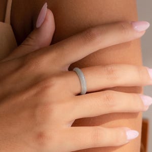 Skinny Jade Ring by Caitlyn Minimalist • Green Crystal Stacking Ring • Natural Gemstone Ring • Boho Jewelry • Graduation Gifts • RR149