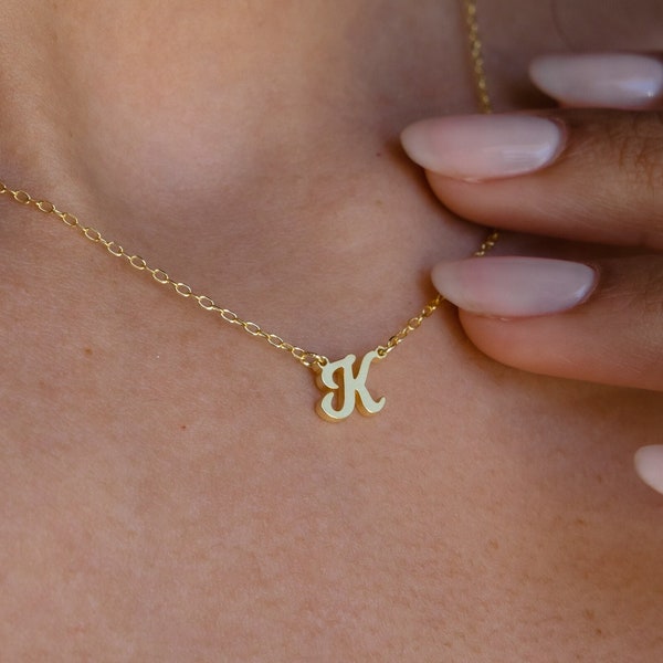 Personalized Initial Necklace by Caitlyn Minimalist • Gold Initial Jewelry • Minimalist Letter Necklace • Perfect Gift for Mom • NM54F97