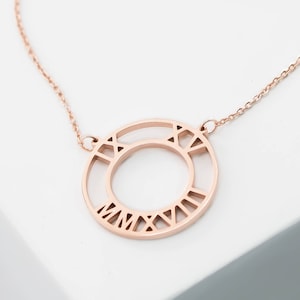 Roman Numerals Necklace • Personalized MOTHER Jewelry • Monogram Necklace • Wedding Gift • Custom Date Necklace • Anniversary Gift • NM26