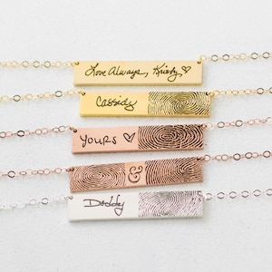 Fingerprint Necklace • Custom Handwriting Necklace in Silver, Gold, Rose gold • Actual Fingerprint Jewelry • Memorial Jewelry Gift • NM22