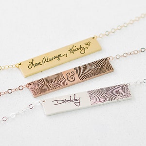Fingerabdruck Halskette • Benutzerdefinierte Handschrift Halskette in Silber, Gold, Roségold • Echter Fingerabdruck Schmuck • Gedenkschmuck Geschenk • NM22
