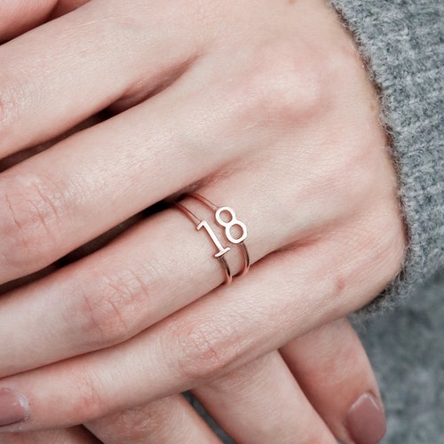 Personalized Initial Stacking Ring Sterling Silver Custom Etsy