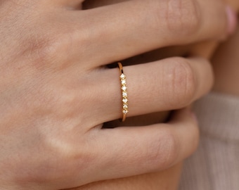 Delicate Diamond Ring by Caitlyn Minimalist • Dainty Thin Gold Engagement Ring • Minimalist Bridal Jewelry • Anniversary Gift • RR069