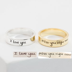 Memorial Handwriting Ring • Actual Handwriting Band Ring • Eternity Ring • Wedding Band • Unisex Ring • Personalized Handwriting Gift • RM24