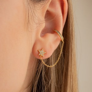 Stern Ohrmanschette von Caitlyn Minimalist • Pave Diamant Ohrringe • Statement Ohrringe • Trendige Ohrmanschetten • Geschenk für Sie • ER188