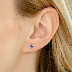 Minimalist Birthstone Earrings • Dainty Stud Earrings • Personalized Earrings • Custom Gemstone Jewelry • Gift for Mom • CM43