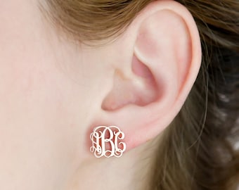 Dainty Monogram Earrings • Minimalist Earrings • Monogram Stud • Custom Name Earrings • Gift for Her • BridesMaids Gifts • CH06