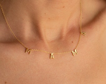 Mothers Day Gift • MAMA Letter Necklace by Caitlyn Minimalist • Mothers Necklace • Gifts for Mom • NR037