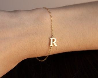 Customized Letter Bracelet by Caitlyn Minimalist • Personalized Initial Jewelry • Bridesmaids Initial Bracelet • Birthday Gift • BM09F33