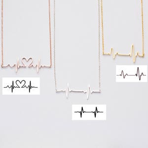 Baby Heartbeat Necklace • Custom Heartbeat Jewelry • Nurse Necklace • Miscarriage Remembrance Keepsake • Pregnancy Gift • New Mom Gift NH01