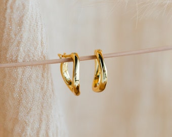 Abstract Hoop Earrings by Caitlyn Minimalist • Irregular Shaped Handmade Earrings • Perfect Jewelry Gift for Sister • ER215