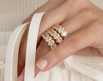 Diamond Eternity Ring by Caitlyn Minimalist • Oval Cut Diamond Ring • Gold Eternity Band • Engagement Ring • Wedding Band • RR027