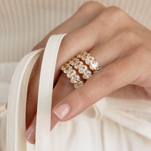 Diamond Eternity Ring by Caitlyn Minimalist • Oval Cut Diamond Ring • Gold Eternity Band • Engagement Ring • Wedding Band • RR027