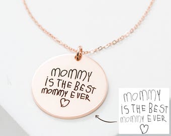 Custom Handwriting Necklace • Actual Handwriting Circle Charm Necklace • Keepsake Jewelry • Memorial Signature Necklace • Mom Gift • NM20