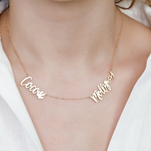 Custom Names Necklace Two Name Necklace Children Names Necklace Mothers Necklace New Mom Gift Pet Memorial Necklace NH05F61 image 1