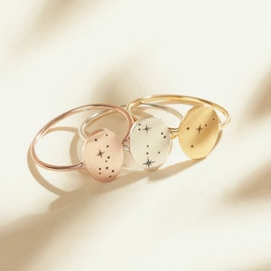 Custom Zodiac Ring • Star Ring • Constellation Ring • Silver Ring, Gold Ring, Rose Gold Ring • Perfect Birthday Gift for Her • RM52a