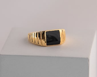 Handmade 925 Sterling Silver MULTI-SIZES Rings Details about   Natural Black Onyx Men’s Rings