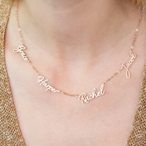 Personalised necklace with 4 names clearance