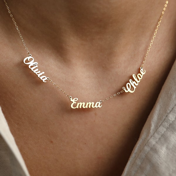 Perfect Gift for Mom • Family Name Necklace in Gold, Silver, Rose • Children Names Necklace • Mothers Necklace • Personalized Gift • NH05F97