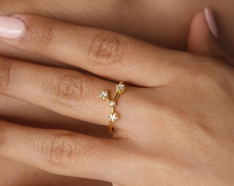 Zodiac Constellation Ring by CaitlynMinimalist • Personalized Diamond Star Sign Ring • Celestial Jewelry • Birthday Gift for Her • RM102