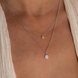 Opal Star Layered Necklace by Caitlyn Minimalist • Opal Gemstone Pendant Necklace • Celestial Jewelry Set of Two • Best Friend Gift • NR155
