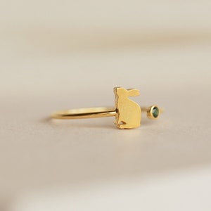 Duo Pet Birthstone Ring by Caitlyn Minimalist • Handmade Gemstone Jewelry • Dainty Animal Ring • Personalized Pet Lover Gift • RM74