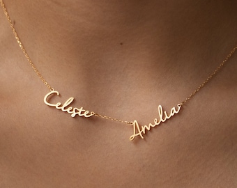 Name Necklace by Caitlyn Minimalist in Modern Minimalist Font • Personalized Gift for Mom & Wife • Baby Shower Gift • NH05F101