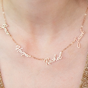 Bridesmaid Gifts • Family Necklace • Multiple Name Necklace • Custom Children Name in Sterling Silver • Personalized Gift for Mom • NH05F68