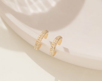 Pave Diamond Cuff Earrings • Trending Ear Cuffs, Minimalist Style • Perfect Addition to Any Stack • Bridesmaid Gifts • ER011