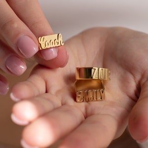 Custom Bold Name Ring by Caitlyn Minimalist • Chunky Statement Ring • Personalized Mens Ring, Dad Gift • Graduation Gift • RM80F103