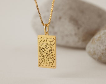 Zodiac Sign Pendant Necklace by CaitlynMinimalist • Minimalist Layering Necklace with Box Chain • Friendship Necklace • Birthday Gift • NM96