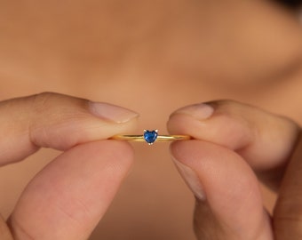 Dainty Birthstone Heart Ring by Caitlyn Minimalist • Custom Stacking Ring • Minimalist Promise Ring • Couples Gift • Anniversary Gift • RM98