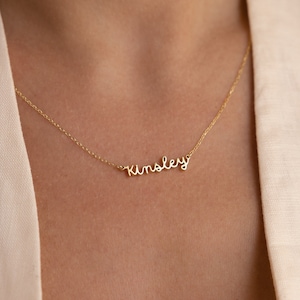 Personalized Name Necklace by Caitlyn Minimalist Delicate Layering Necklace Dainty Name Charm Jewelry New Mom Gift NM03F106 image 3