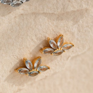 Aquamarine Marquise Earrings by Caitlyn Minimalist • Blue Diamond Stud Earrings • Perfect Bridal Jewelry • Bridesmaid Gifts • ER374