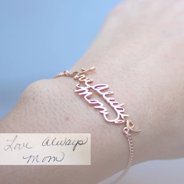 Handwriting Bracelet Custom Actual Handwriting Jewelry image 1