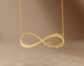 Infinity naam ketting door Caitlyn minimalistisch • Infinity ketting voor moeder, moeder ketting • Gepersonaliseerd jubileumcadeau voor haar • NM112F97