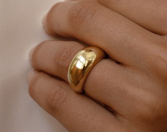 Chunky Statement Ring by Caitlyn Minimalist • Gold Dome Ring • Minimalist Ring • A Must Have Signet Ring • Gift for Her • RR025