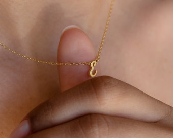 Minimalist Initial Necklace by Caitlyn Minimalist  • Dainty Letter Necklace in Gold • Personalized Gift for Best Friend • NM54F47