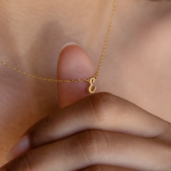 Minimalist Initial Necklace by Caitlyn Minimalist  • Dainty Letter Necklace in Gold • Personalized Gift for Best Friend • NM54F47