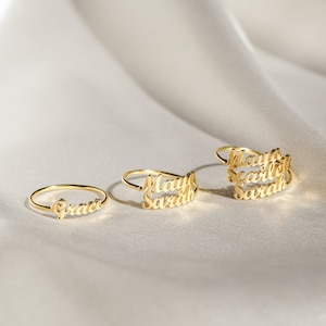 Multiple Name Ring by Caitlyn Minimalist • Two Name Ring • Personalized Gift For Mom • New Mom Gift • RM75F60