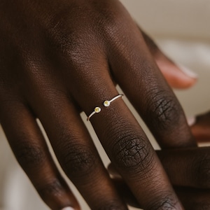 Stacking Birthstone Ring in Gold, Sterling Silver, Rose Gold • Custom Gift For New Mom • Gemstone Ring • Perfect Rings For Stacking • RM05a