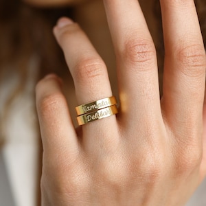 Thick Name Band Custom Name Ring Engraved Ring Engraved Band Ring Boyfriend Gift Promise Ring Gift for Him RM24NIF93 Etsy