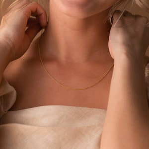 Dainty Layering Chain Necklace by Caitlyn Minimalist Trendy Gold Cable Chain Minimalist Jewelry, Perfect for Everyday Wear NR086 image 7