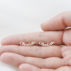 Custom Name Earrings • Personalized Gift for Her • Minimalist Earrings • Personalized Earrings • Mother's Gift • Bridesmaids Gifts • CH08F60