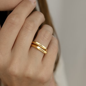 Bar Name Ring by Caitlyn Minimalist • Signet Name Ring • Custom Skinny Bar Ring • Personalized Gift for Her • RM32F100