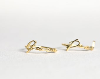 Script Name Ring by Caitlyn Minimalist • Baby Name Ring in Sterling Silver, Gold and Rose Gold • Birthday Gift • RM02F78